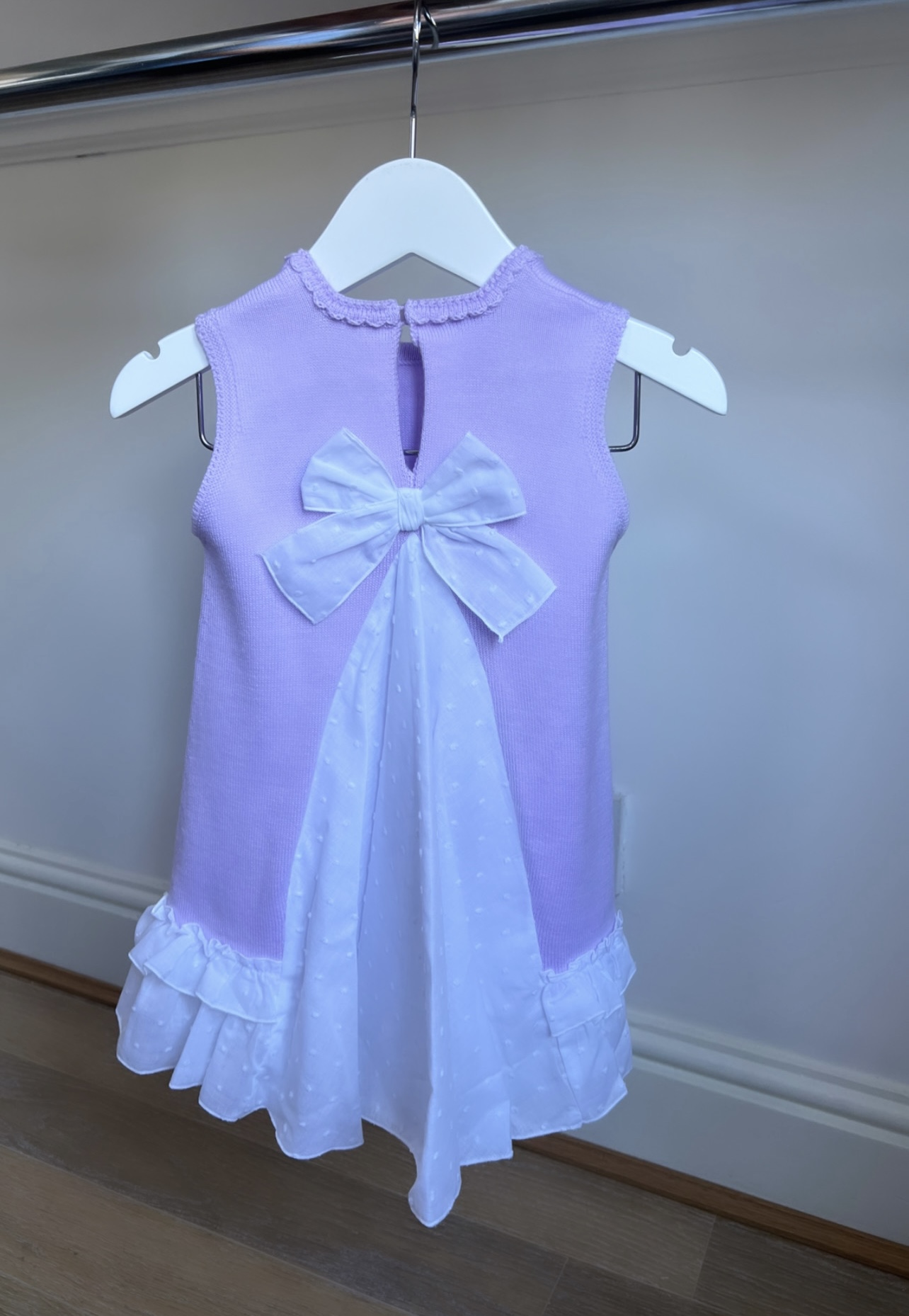 Granlei Lilac White Dot Bow Dress