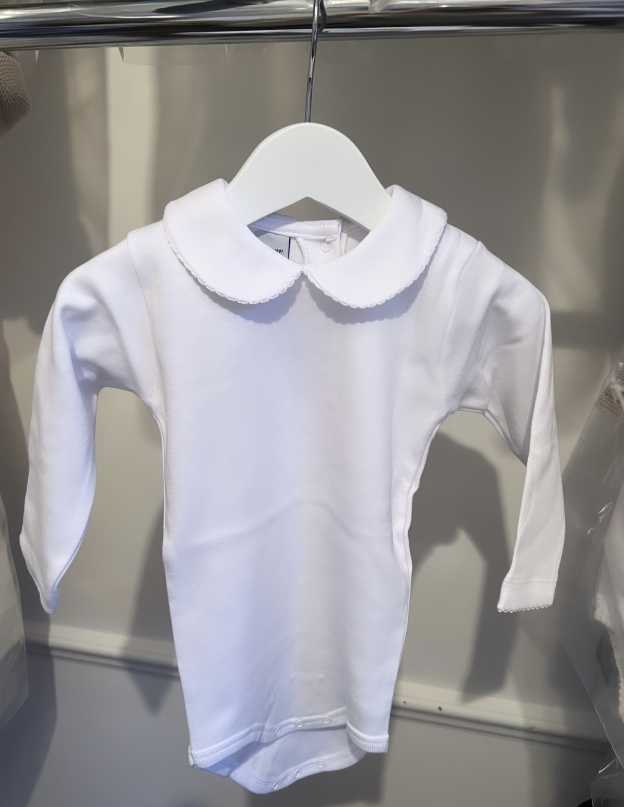Babidu Bodysuit - Plain White Soft Collar