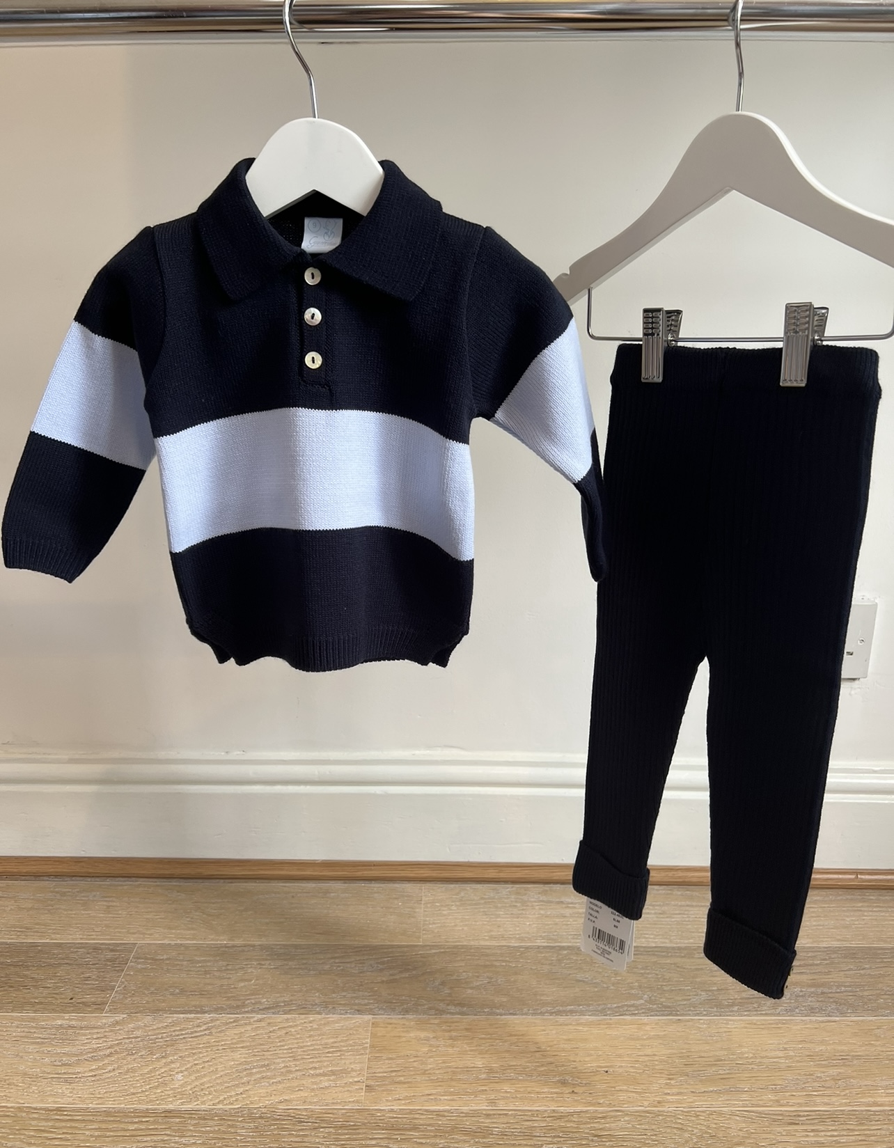 Granlei Stripe Navy & Baby Blue Knit Set