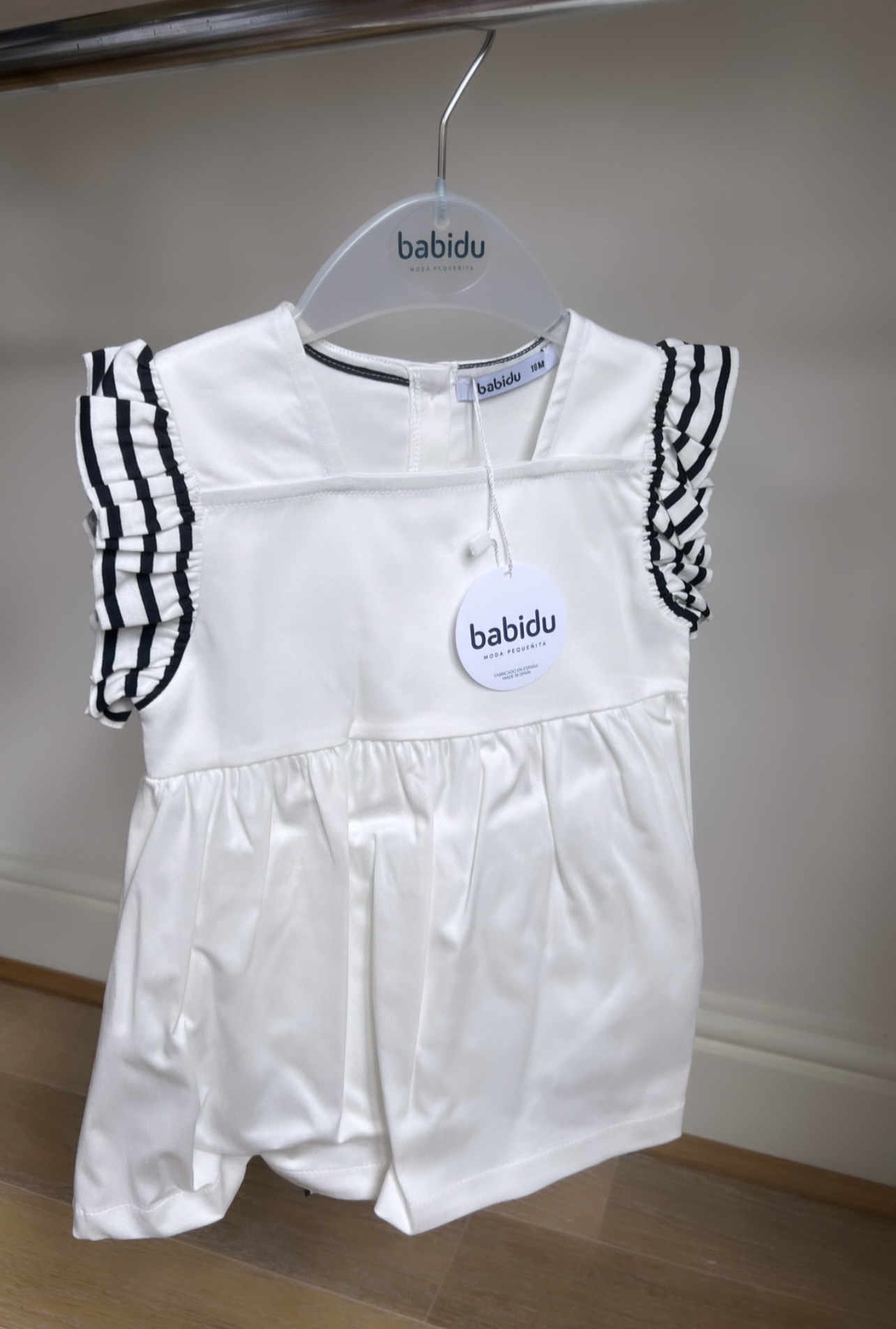 Babidu Navy Stripe Dress with Diaper Cover