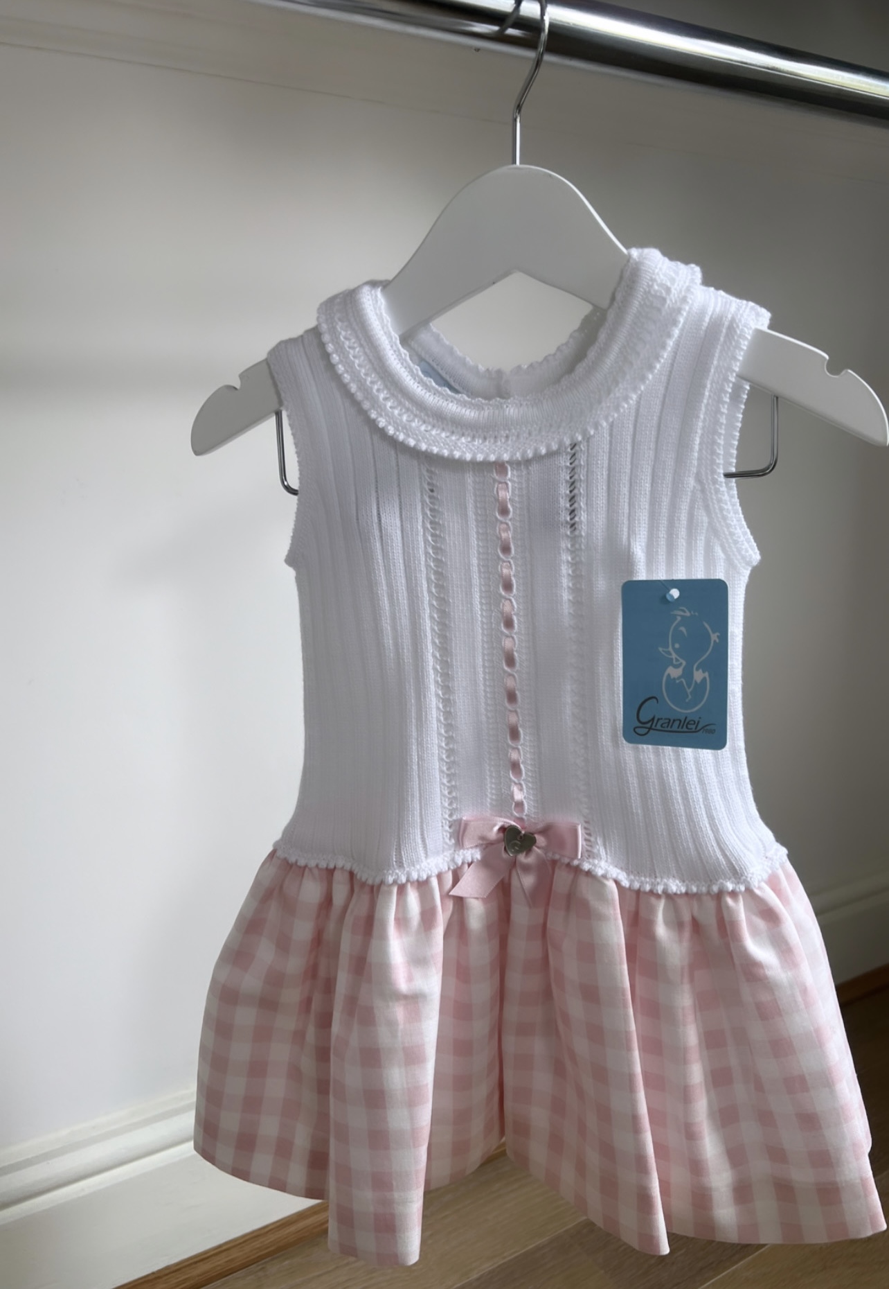 Granlei Little Cubs Exclusive White & Pink Gingham Dress