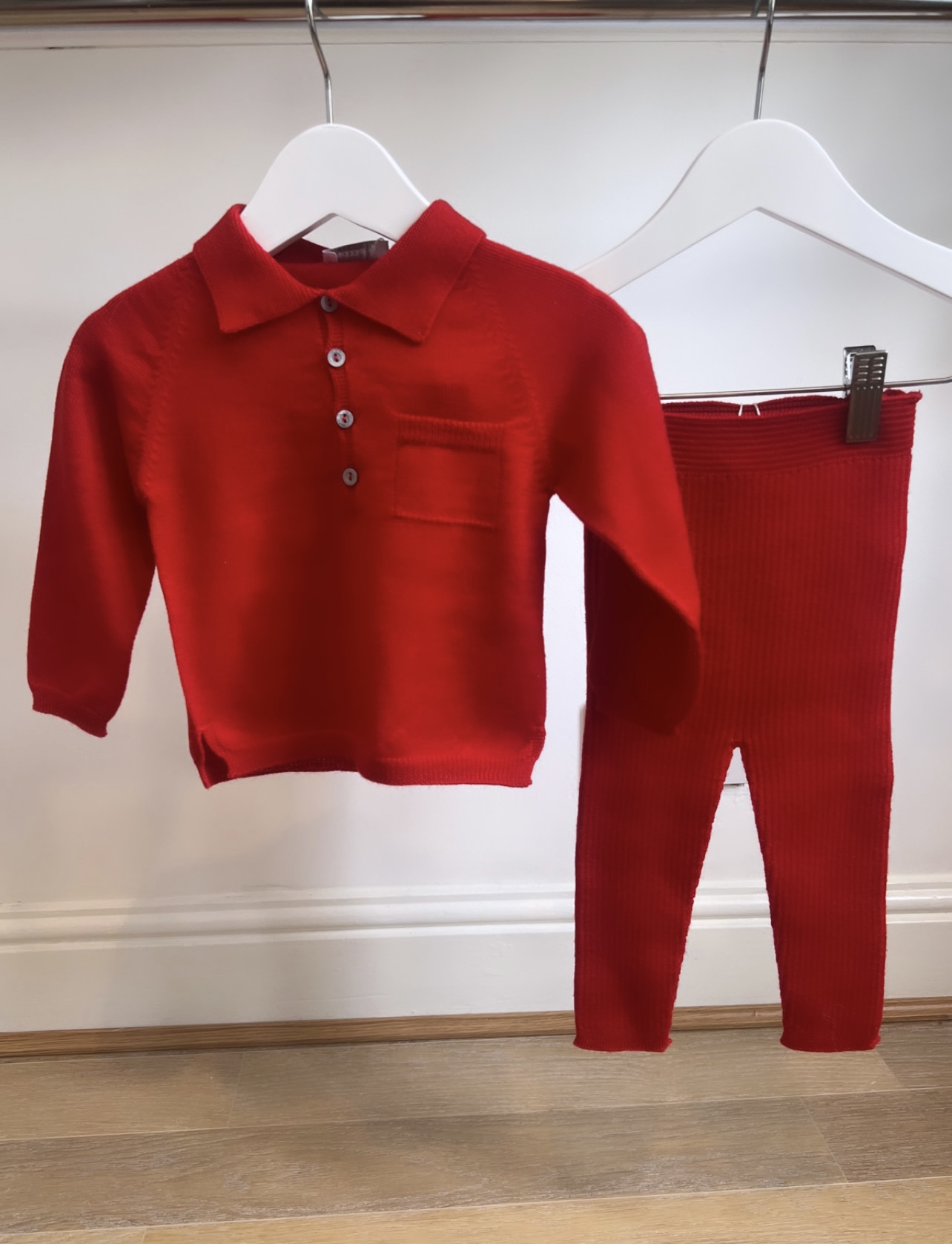 Wedoble Red Polo Set - Fine Knit