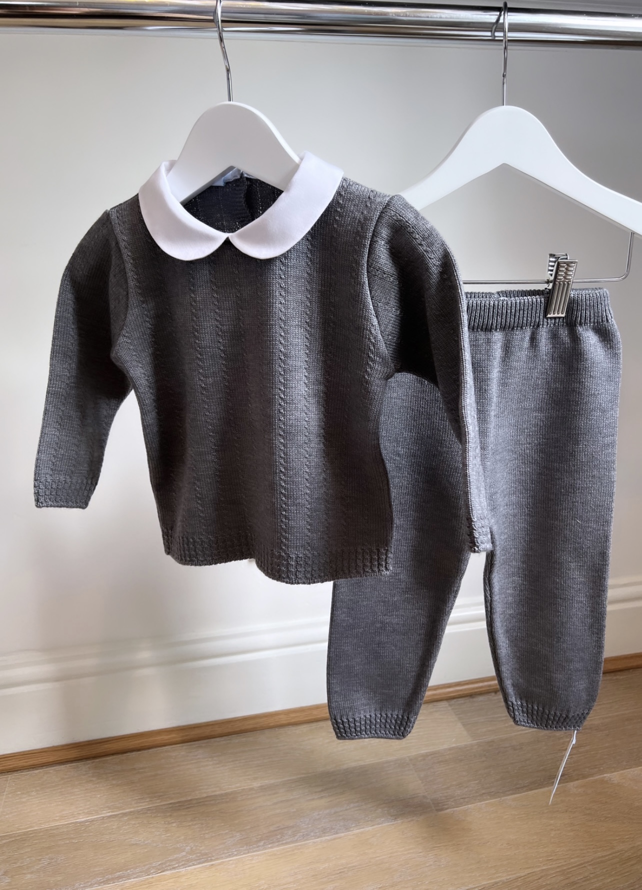 Granlei Charcoal Grey Cable Knit Design Loungeset