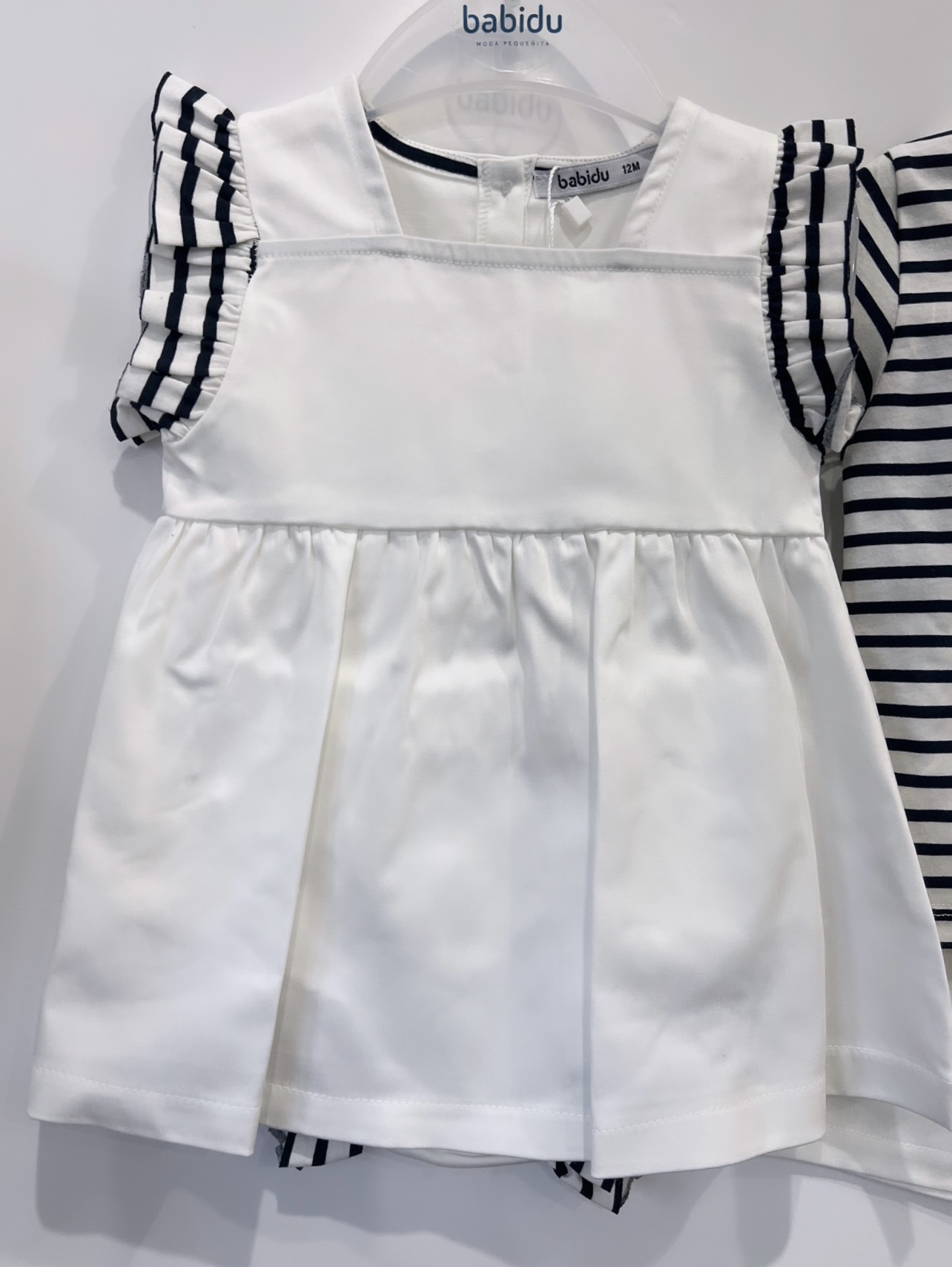 Babidu Navy Stripe Dress with Diaper Cover