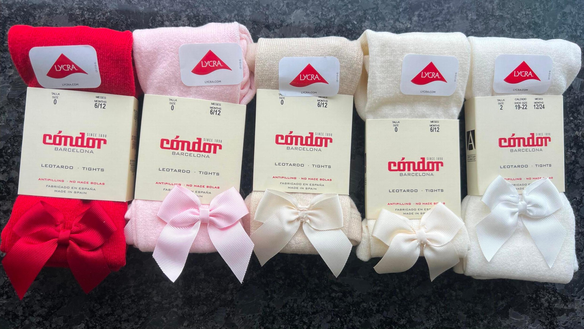 Condor Tights With Side Grossgrain Bow