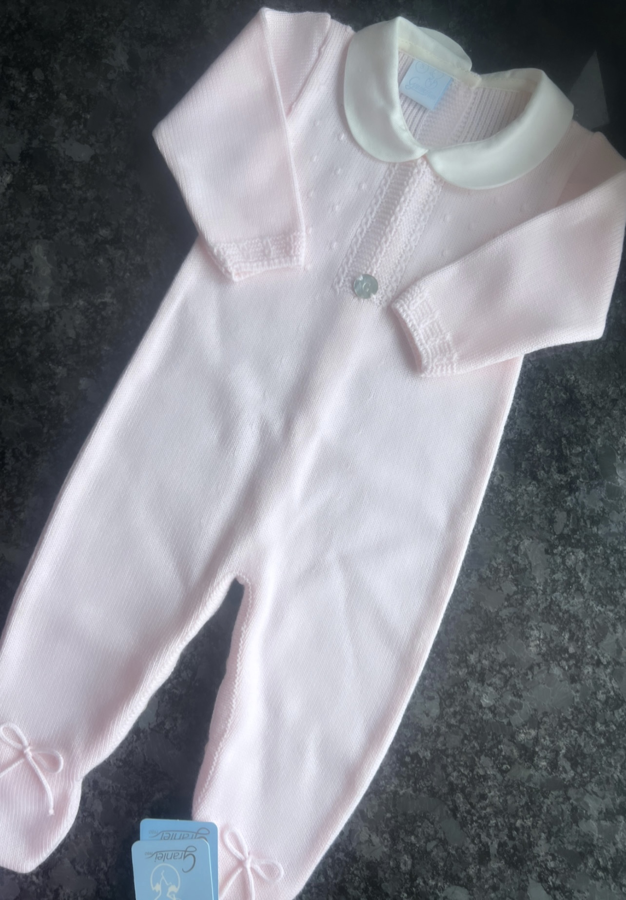 Granlei Baby Pink Peterpan Collar Babygrow