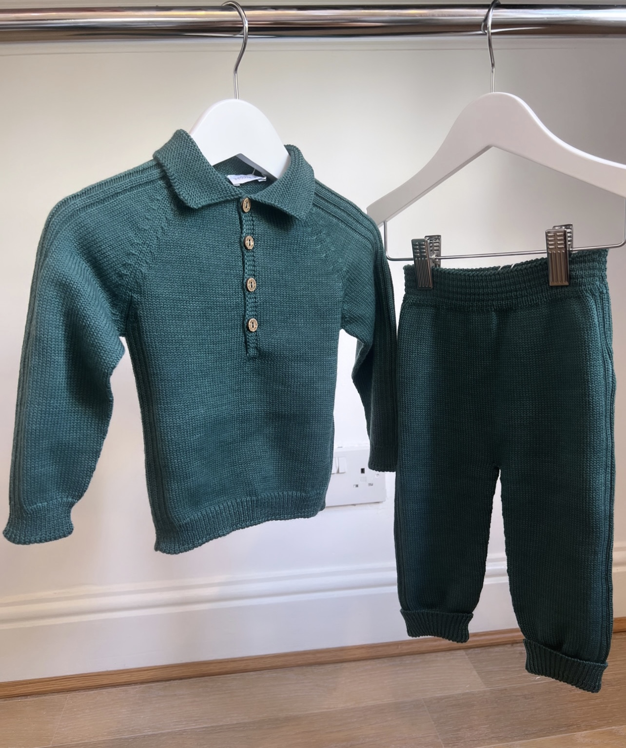 Wedoble Green Knitted Polo Sweater & Trouser