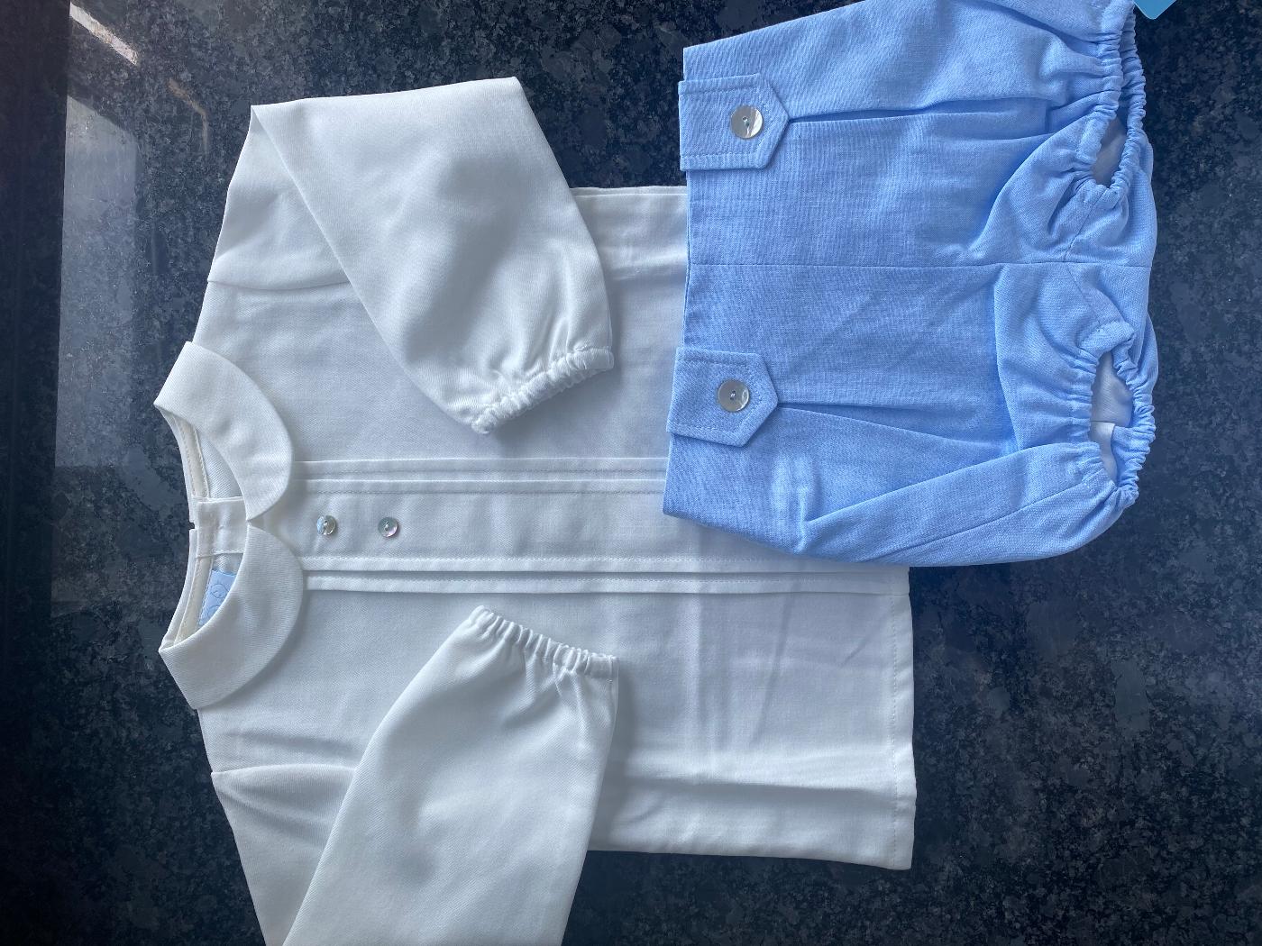 Granlei White Shirt / Blue Romper